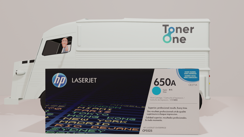 Genuine HP 650A Standard Laserjet Toner Cartridge - CE271A - Cyan