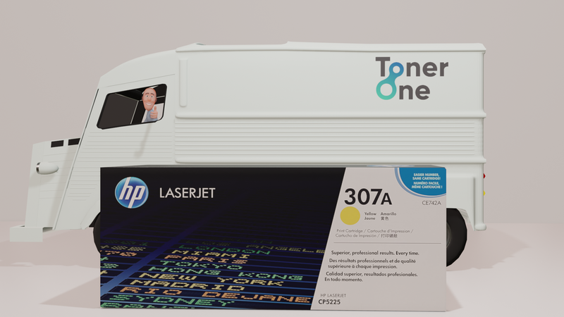 Genuine HP 307A Standard Laserjet Toner Cartridge - CE742A -Yellow