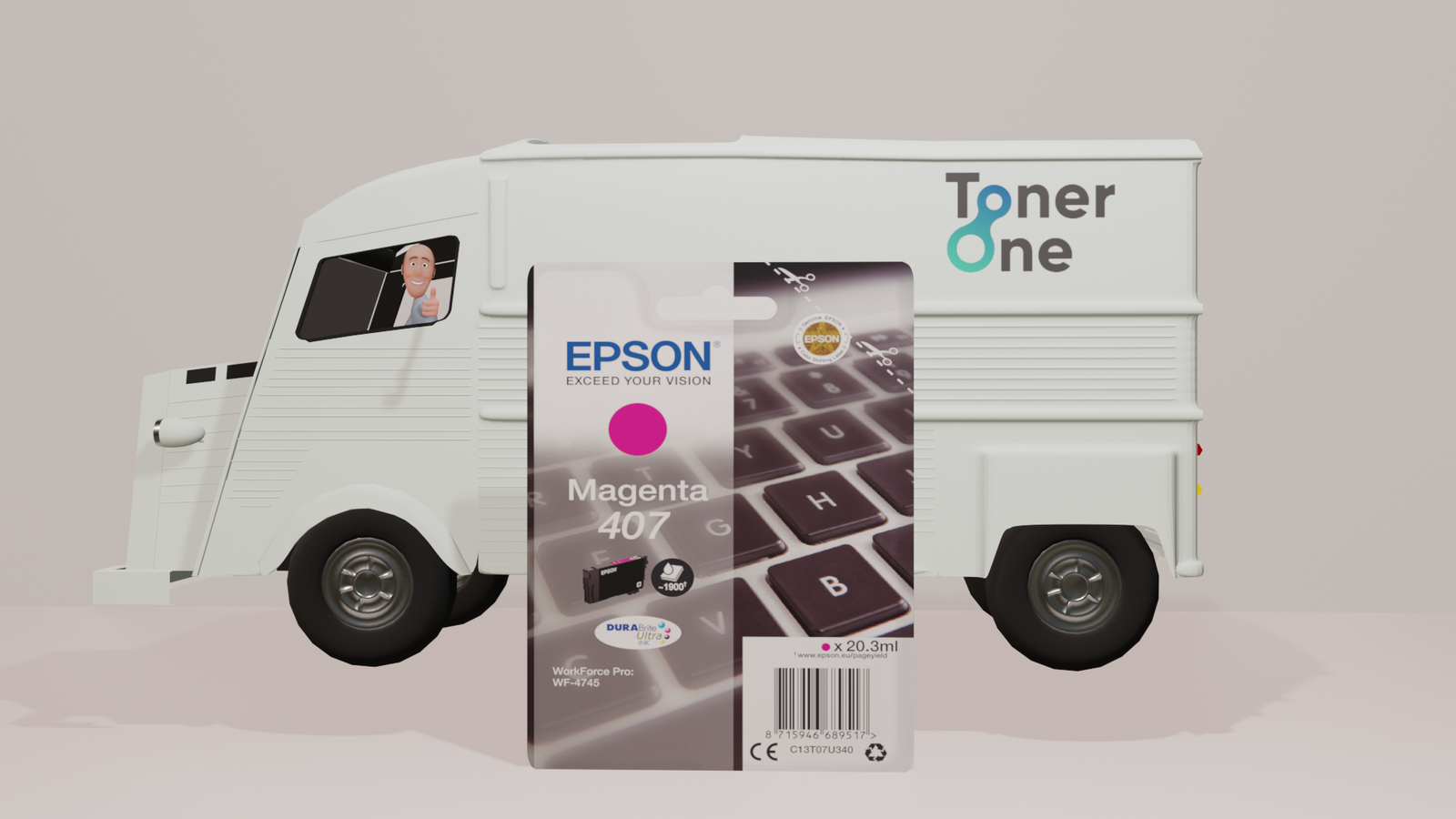 Genuine Epson 407 Magenta Ink Cartridge
