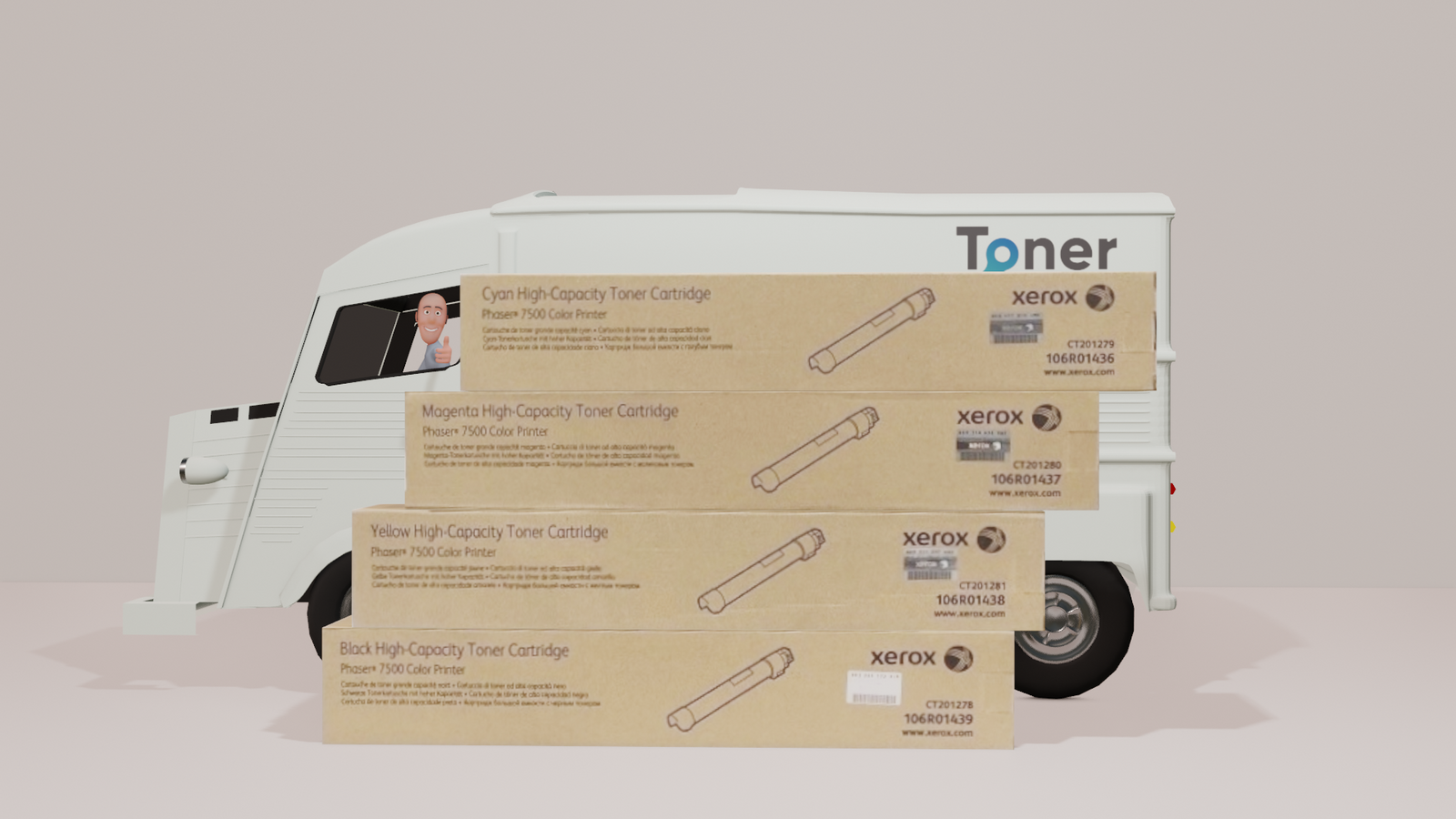 Genuine Xerox 7500 CMYK High Capacity Toner Cartridge Set- Multicolour