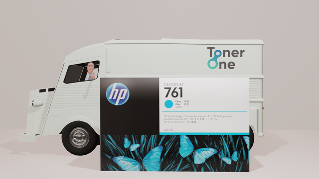 Genuine HP 761 400ml Ink Cartridge - CM994A - Cyan