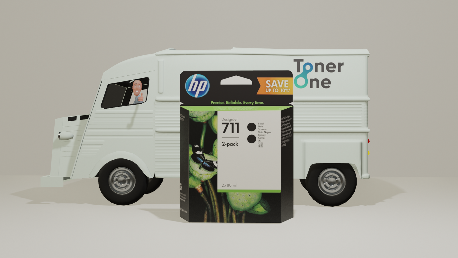 Genuine High Capacity Twin pack HP 711 Black Ink Cartridge - P2V31A