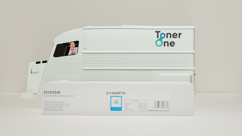 Geniune Oki 44469724 High Capacity Toner Cartridge - Cyan