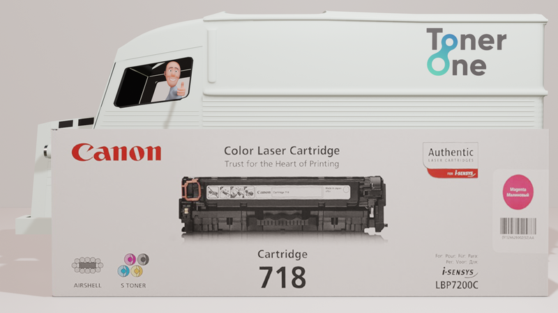 Genuine Canon 718M Toner Cartridge - Magenta