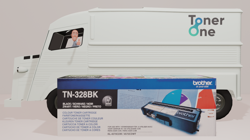 Genuine High Capacity Brother TN-328BK Toner Cartridge - Black