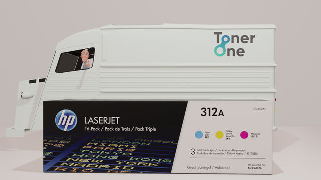 Genuine HP 312A Tri-pack Laserjet Toner Cartridges - CF440AM-Tricolor