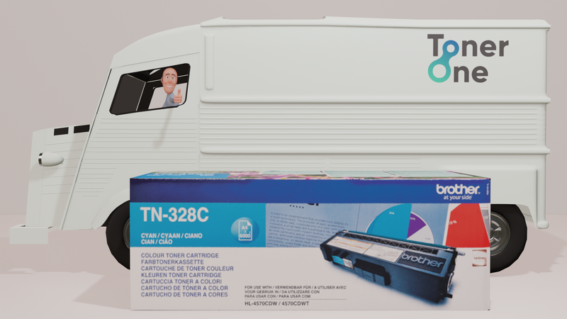 Genuine High Capacity Brother TN-328C Toner Cartridge - Cyan