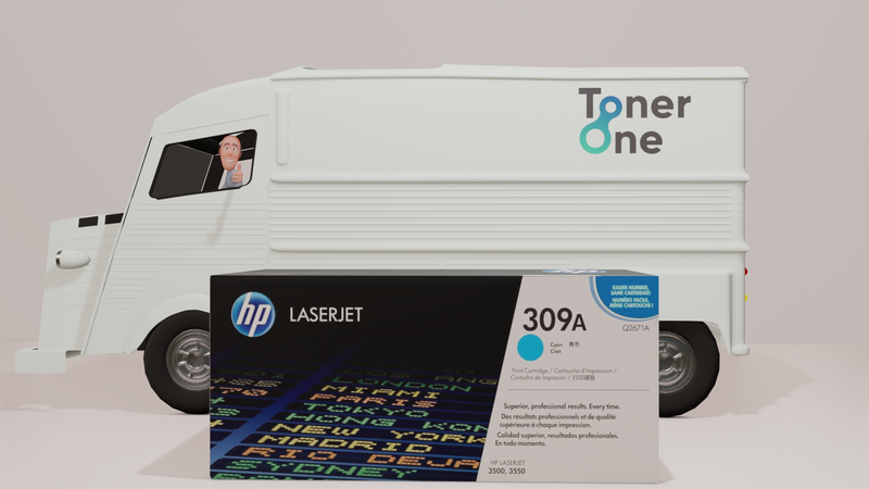 Genuine HP 309A Standard Laserjet Toner Cartridge - Q2671A- Cyan