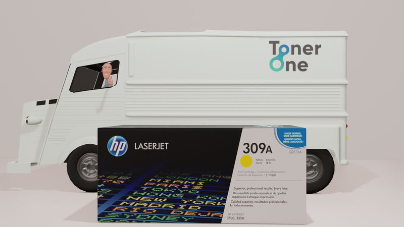 Genuine HP 309A Standard Laserjet Toner Cartridge - Q2672A- Yellow