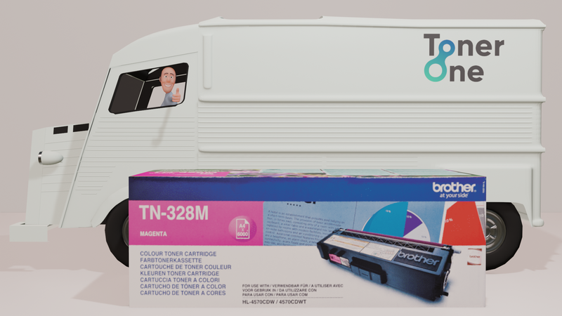 Genuine High Capacity Brother TN-328M Toner Cartridge - Magenta