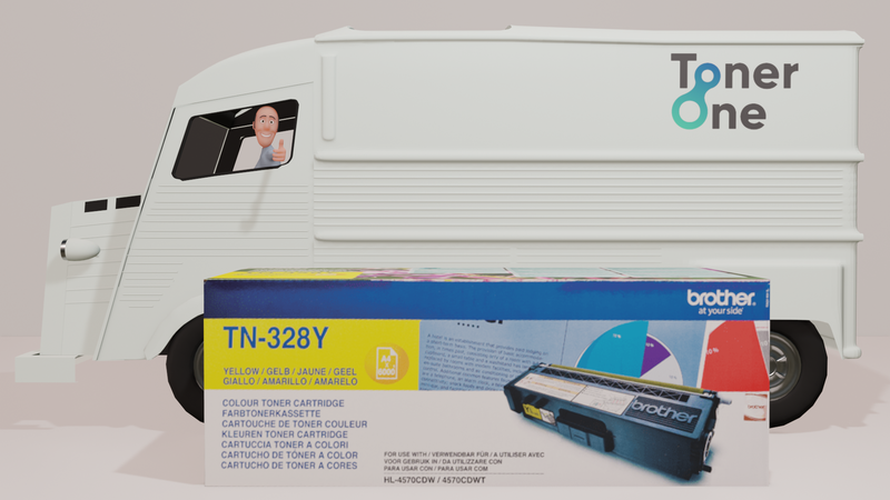 Genuine High Capacity Brother TN-328Y Toner Cartridge - Yellow