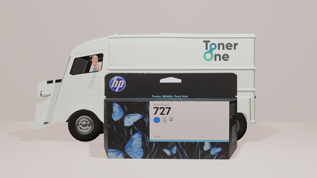 Genuine HP 727 130ml High Capacity Cyan ink cartridge - B3P19A