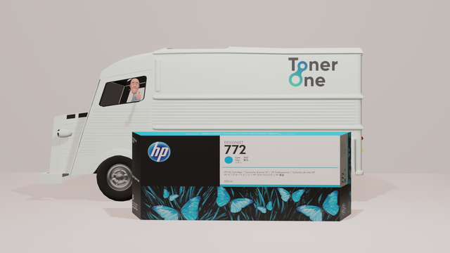 Genuine HP 772 300ml Cyan Ink Cartridge - CN636A