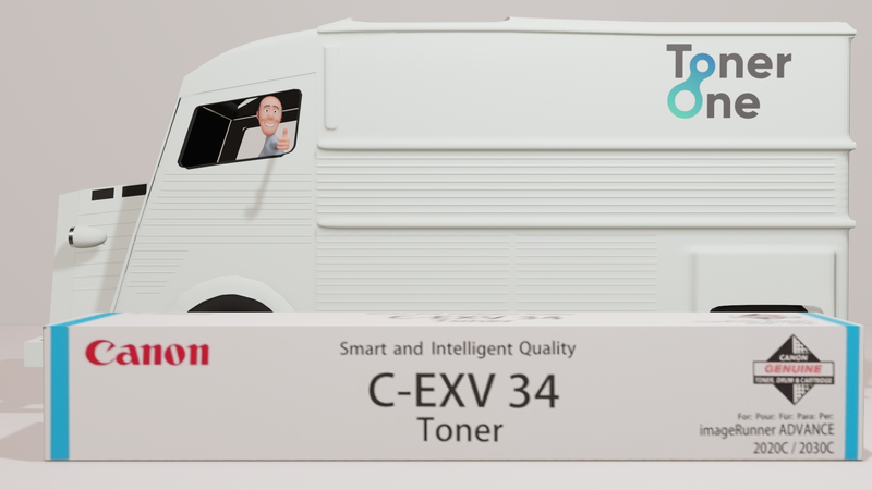 Genuine Canon C-EXV34C Toner Cartridge - Cyan